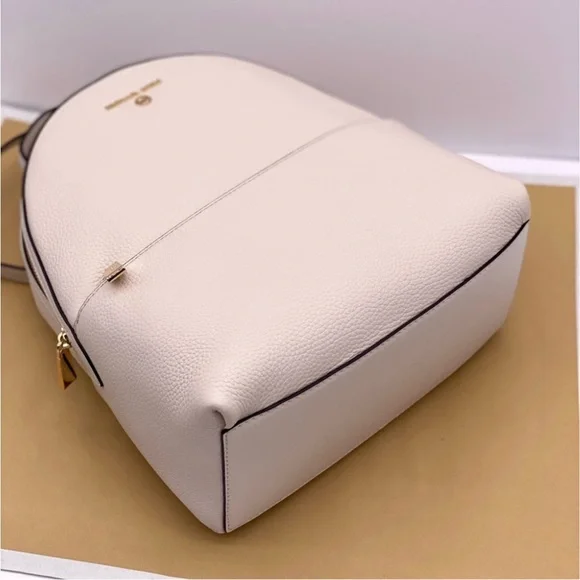 Michael Kors Valerie Medium Light Cream Pebbled Leather Backpack - Picture 12 of 12